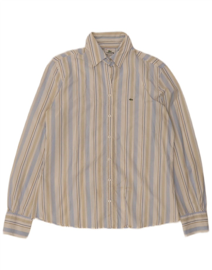 Camicia da donna Lacoste taglia 44 grande cotone a righe multicolori