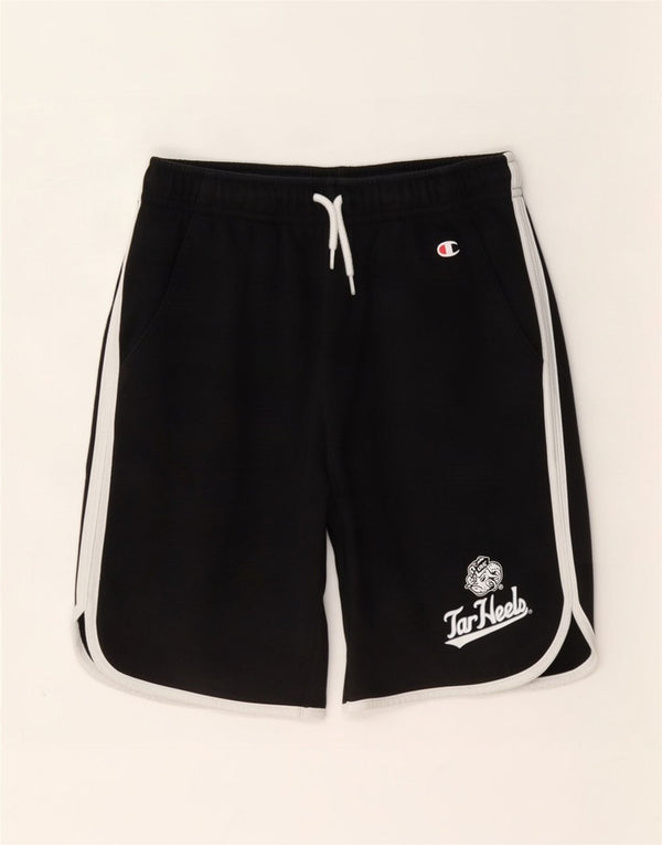 Pantaloncini sportivi con grafica Champion da ragazzo 9-10 anni, blocco colore nero medio