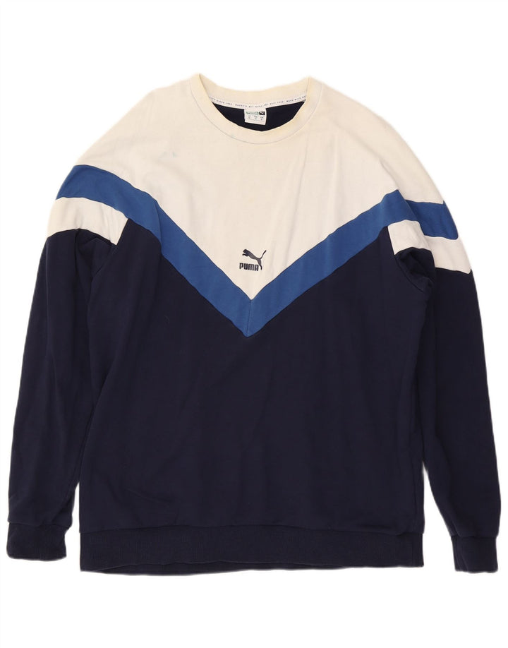 Felpa da uomo Puma Jumper XL Blu navy Colourblock