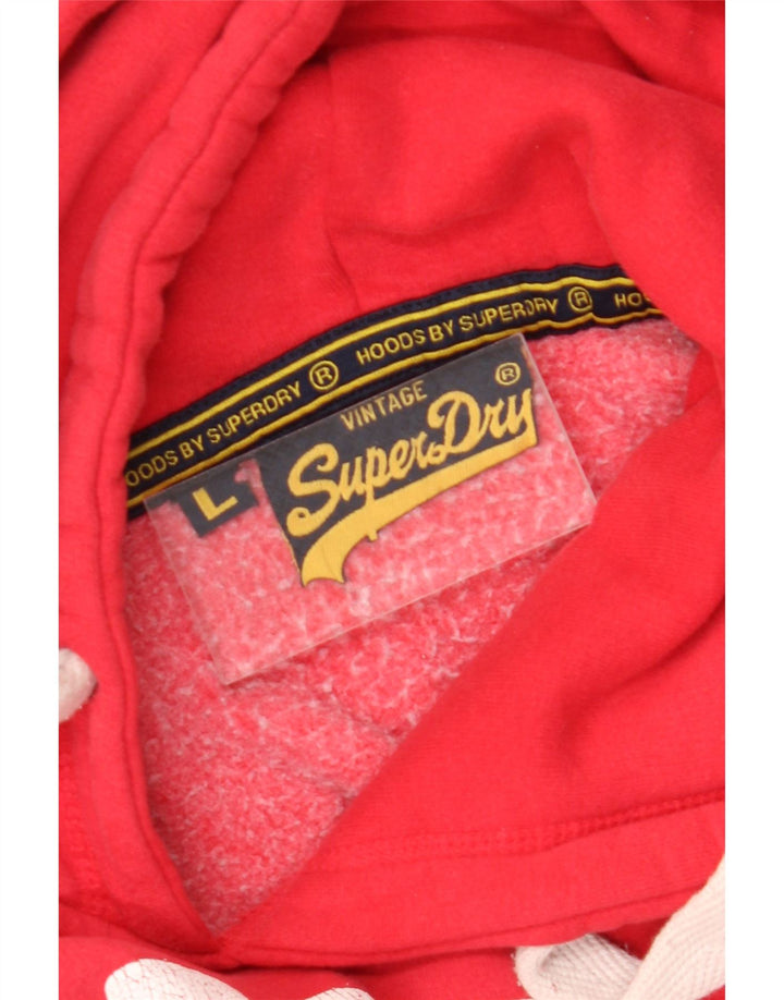 Felpa con cappuccio grafica da uomo Superdry Large rossa