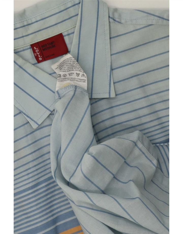 Camicia a maniche corte da uomo Levi's in cotone a righe blu medio