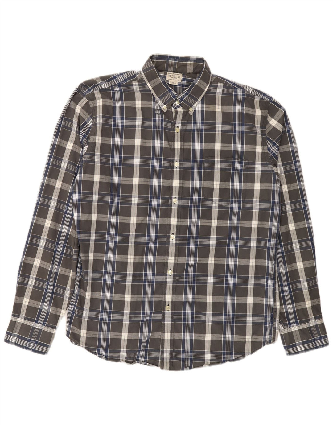 Camicia da uomo J. CREW XL in cotone a quadri grigi