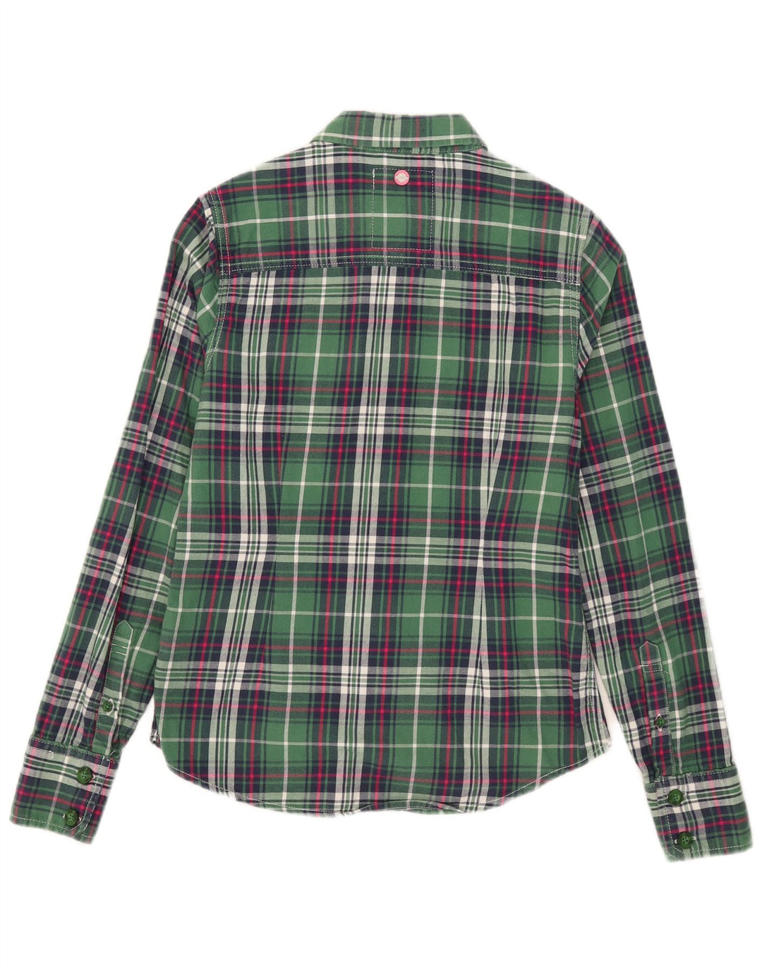 Camicia da donna in flanella Superdry UK 10 piccolo cotone a quadri verdi