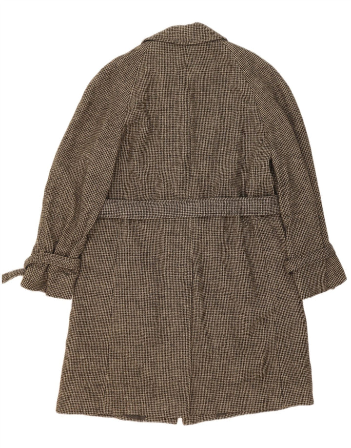 Soprabito vintage da uomo UK 38 in lana vergine a quadri grigio medio