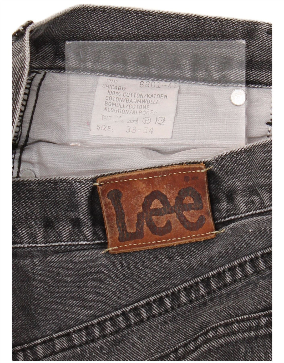 Jeans dritti Chicago da uomo LEE W33 L29 cotone grigio