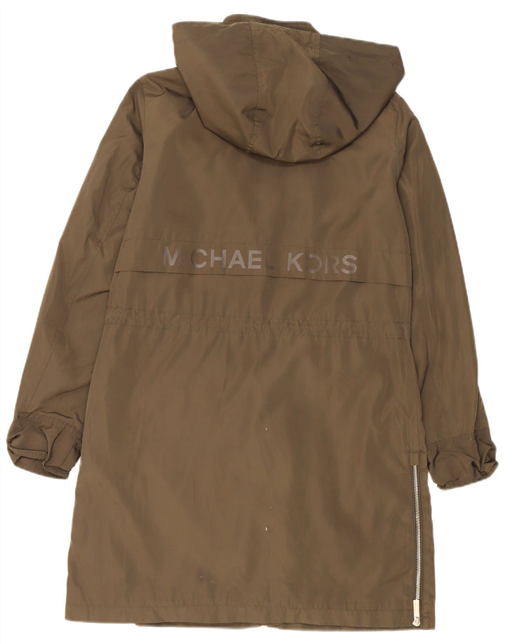 Michael Kors Giacca Parka con cappuccio grafico oversize da donna UK 10 Small Khaki