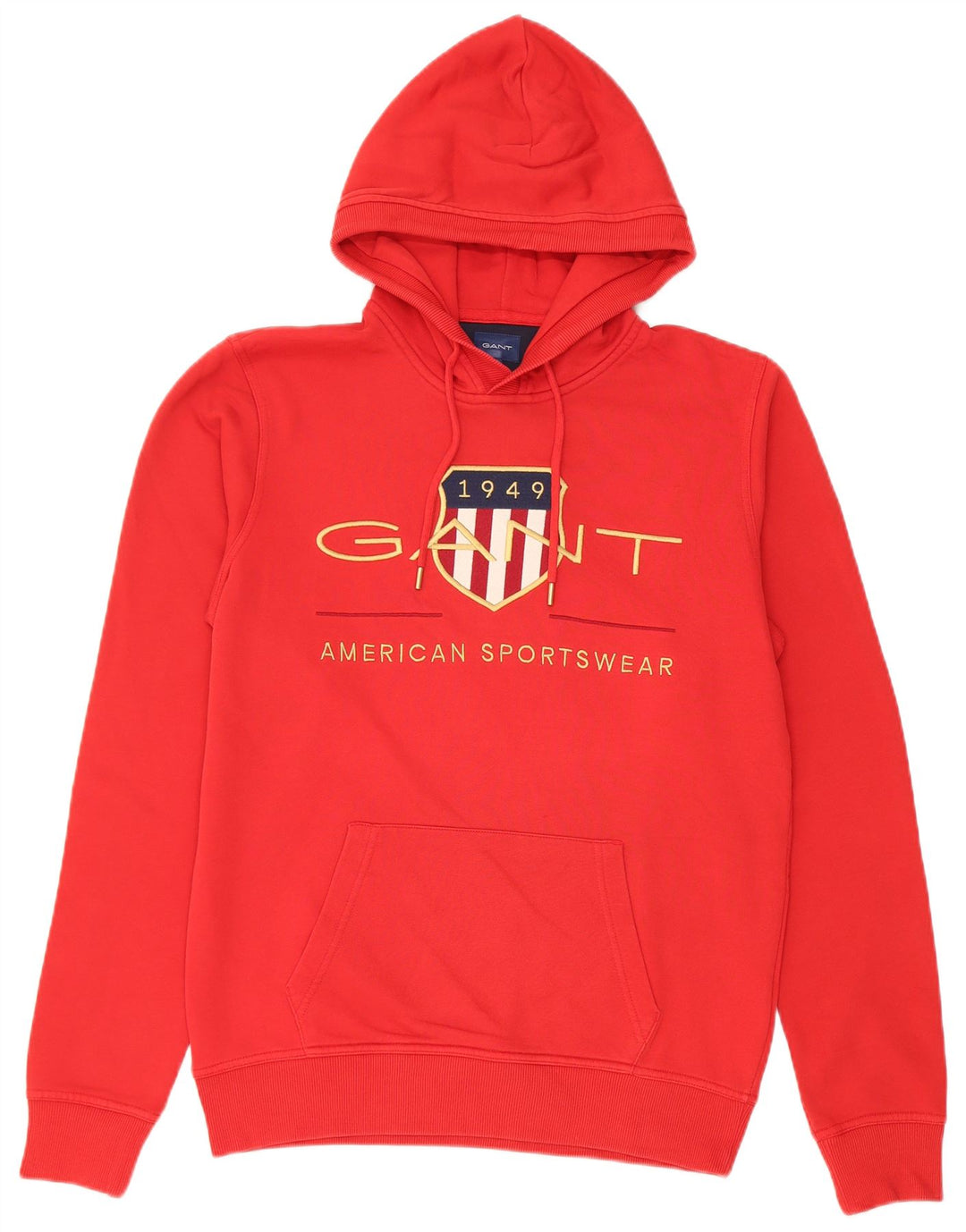 Gant Felpa con cappuccio grafica da uomo in cotone rosso medio