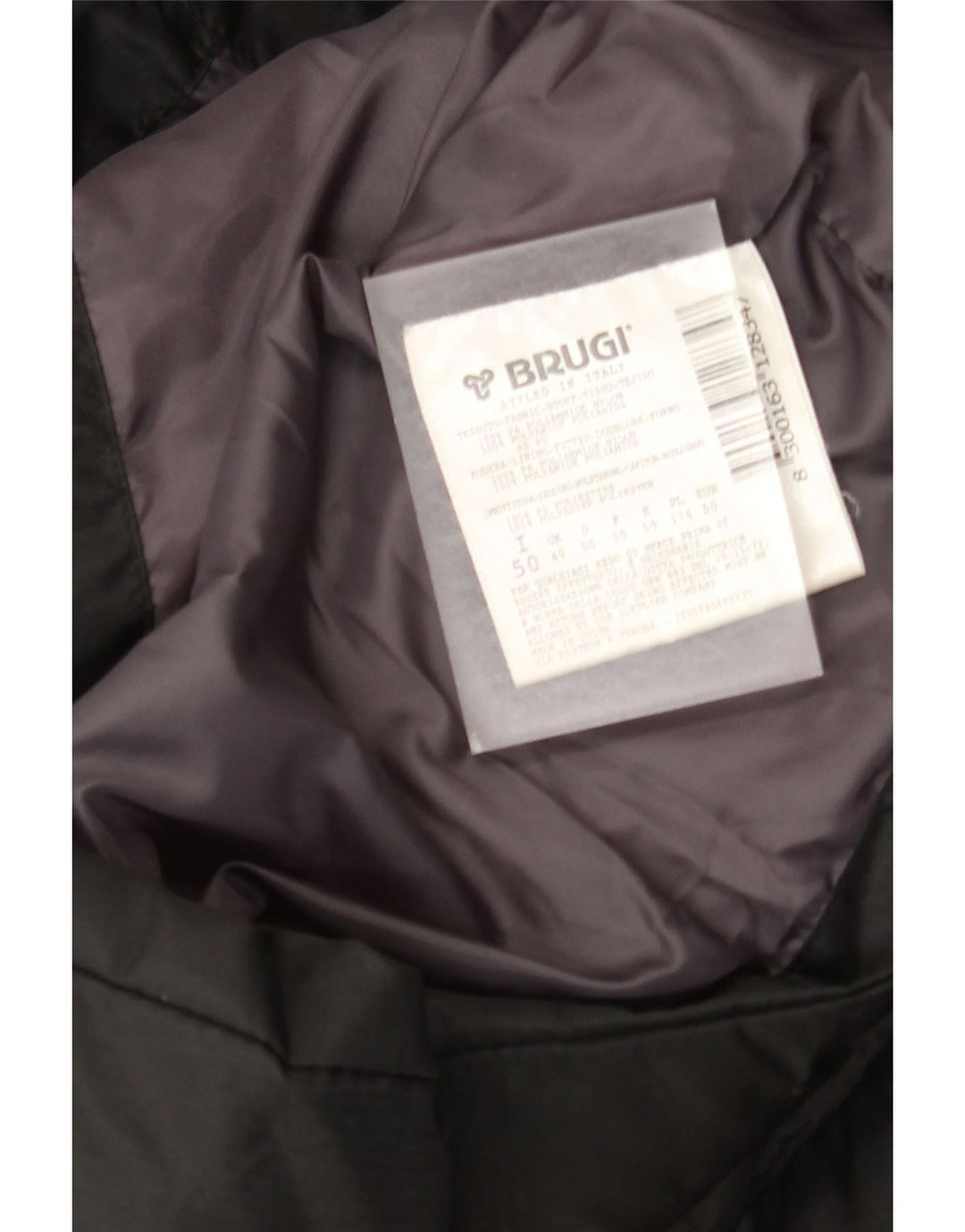 Giacca imbottita con cappuccio da uomo Brugi UK 40 Large nera in poliammide