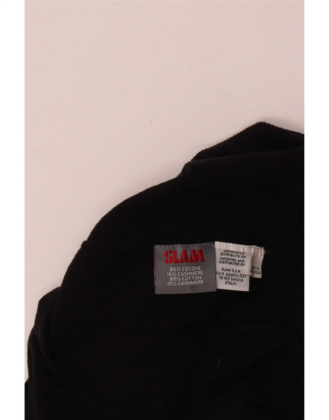 Maglione da uomo Slam con zip e collo grande in cotone nero