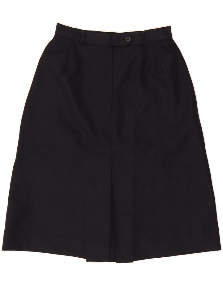 VINTAGE Womens A-Line Skirt W26 Small Black Wool Vintage Vintage and Second-Hand Vintage from Messina Hembry 