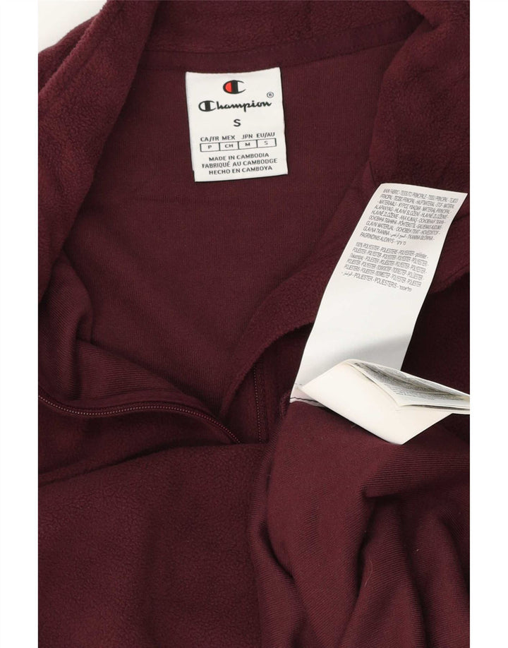 Maglione in pile da uomo Champion con zip e collo piccolo in poliestere bordeaux