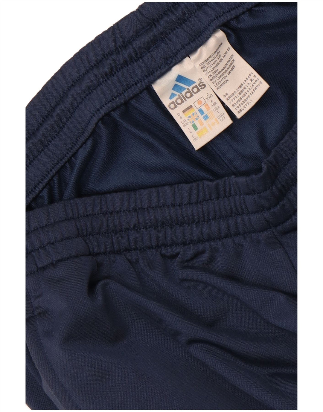 Pantaloni da tuta da uomo Adidas UK 44/46 Large Blu Navy Poliestere