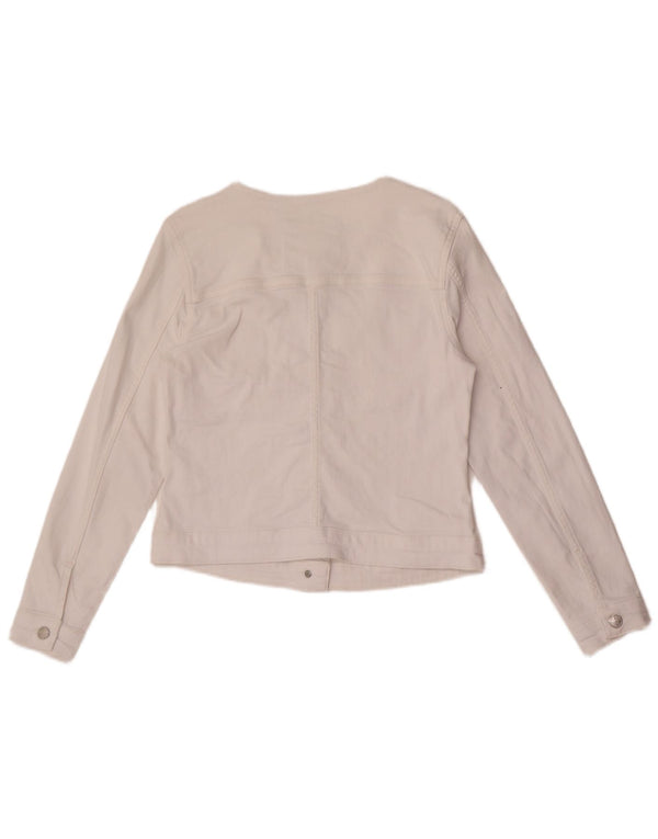 Crew Clothing Giacca in denim da donna UK 10 piccola bianca