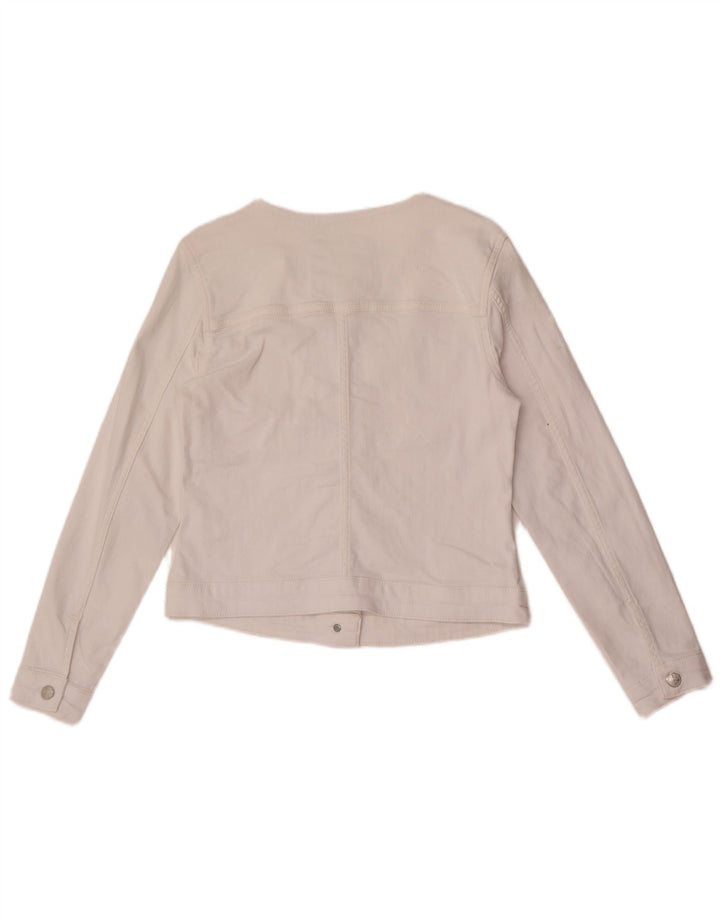 Crew Clothing Giacca in denim da donna UK 10 piccola bianca