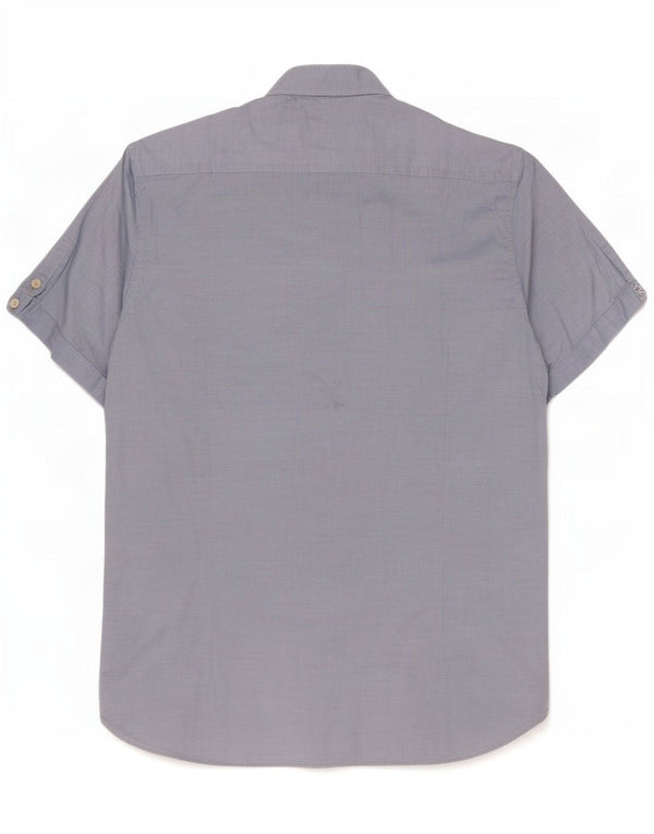 Ted Baker Camicia a maniche corte da uomo taglia 4 grande in cotone blu
