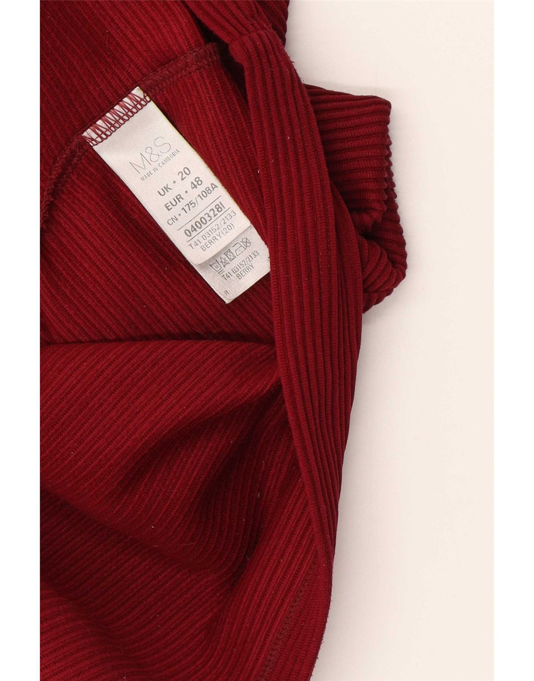 Top camicetta da donna Marks & Spencer UK 20 2XL Poliestere bordeaux