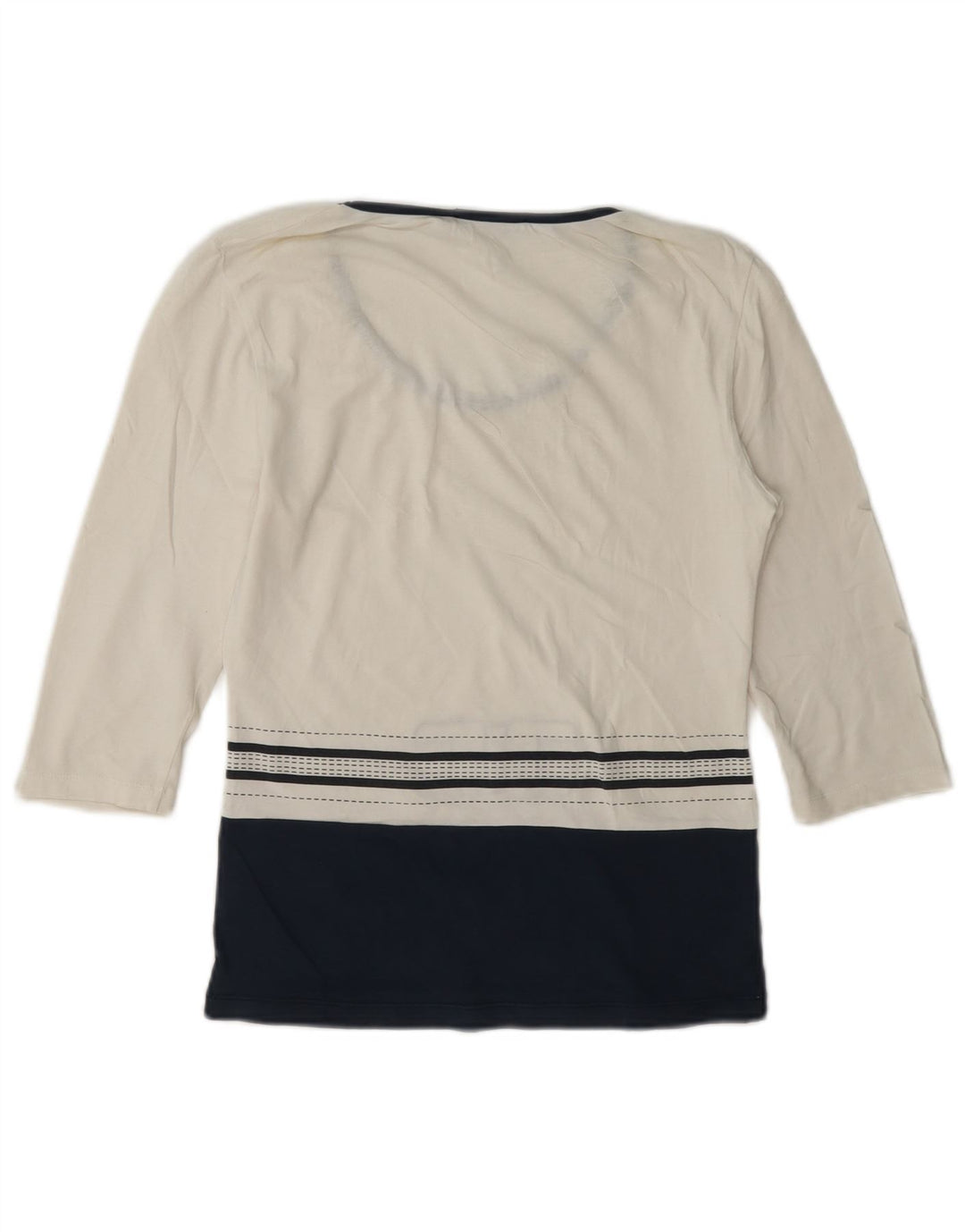Roccobarocco Top grafico da donna manica 3/4 IT 42 Medium White Colourblock
