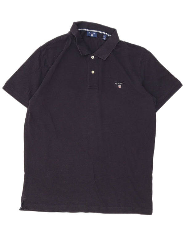 Polo da uomo Gant grande in cotone blu navy