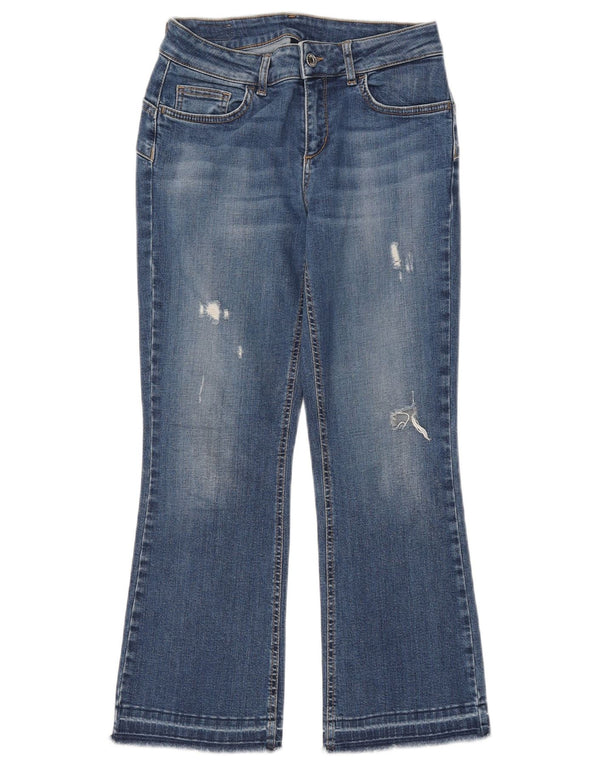 Jeans bootcut crop invecchiati da donna Liu Jo W28 L25 cotone blu