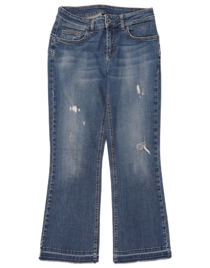 Jeans bootcut crop invecchiati da donna Liu Jo W28 L25 cotone blu