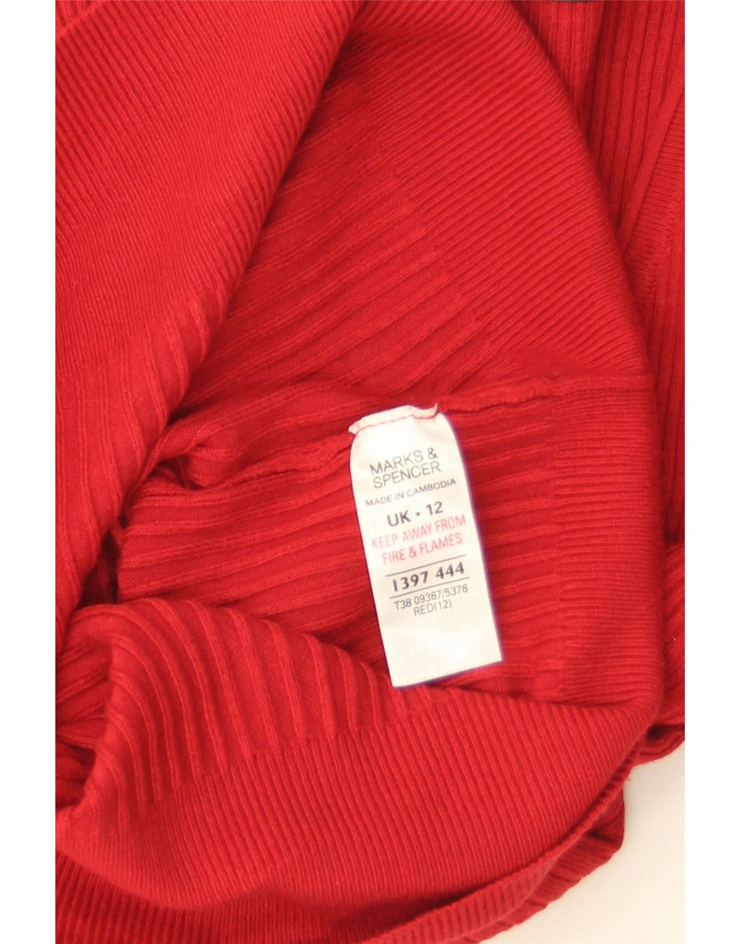 Maglione da donna Marks & Spencer con scollo a barca UK 12 Viscosa rossa media