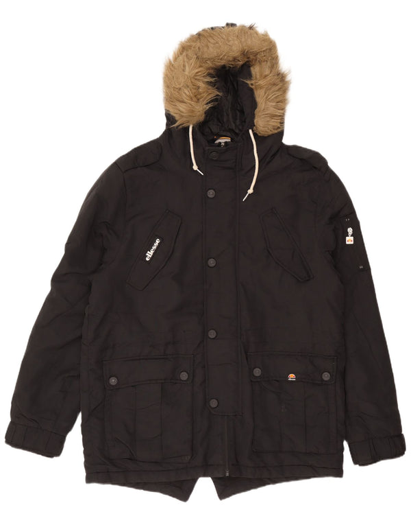 Giacca parka da uomo con cappuccio Ellesse UK 38 poliestere nero medio