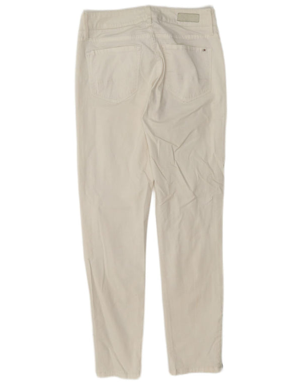 Pantaloni casual slim da donna Tommy Hilfiger Milano RW US 2 XS W24 L26 bianchi