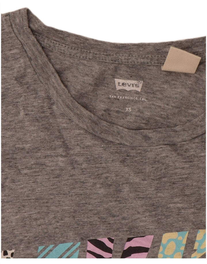 T-shirt grafica oversize da donna Levi's UK 6 XS grigio chiazzato