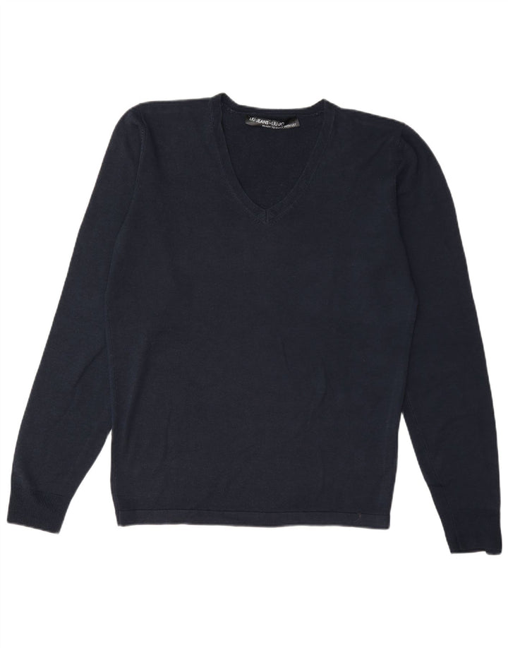 Liu Jo Maglione da uomo con scollo a V medio in lana blu navy