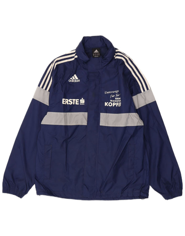 Giacca antipioggia grafica da uomo Adidas UK 38/40 Medium Blu Navy Colourblock