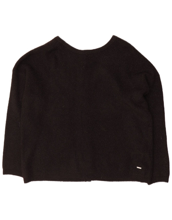 JOULES Maglione cardigan oversize da donna UK 18 XL Acrilico chiazzato nero