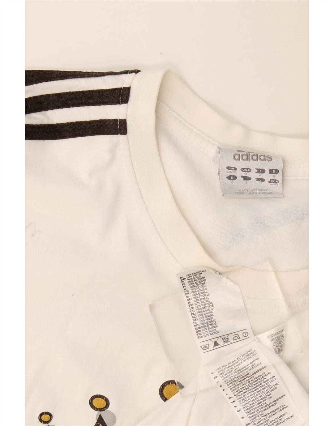 T-shirt grafica da uomo Adidas Top UK40/42 cotone bianco medio
