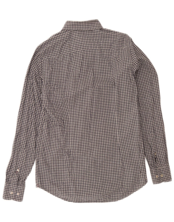 Camicia slim fit da uomo Tommy Hilfiger in cotone a quadretti grigio medio