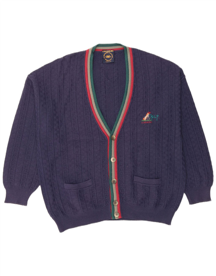IL GRANCHIO Maglione Cardigan Uomo XL Blu Navy