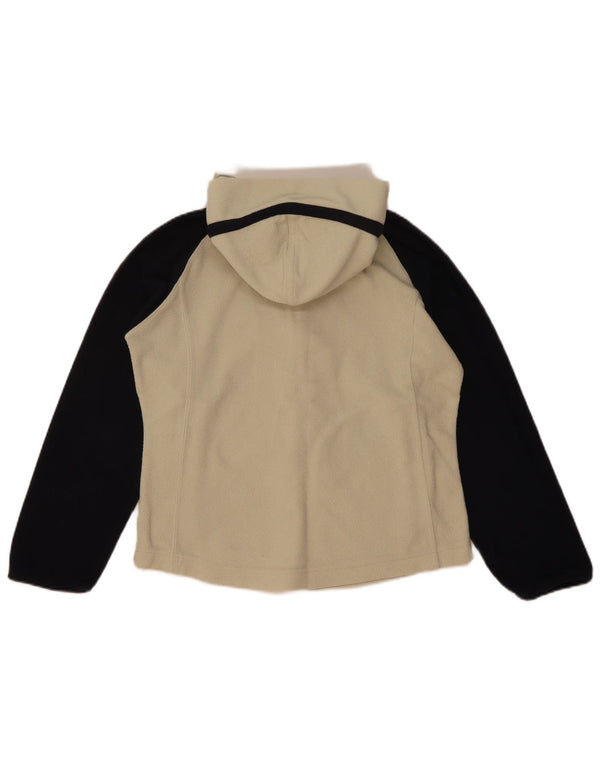 Maglione in pile da donna Adidas con collo con zip UK 12 Blocco colore beige medio