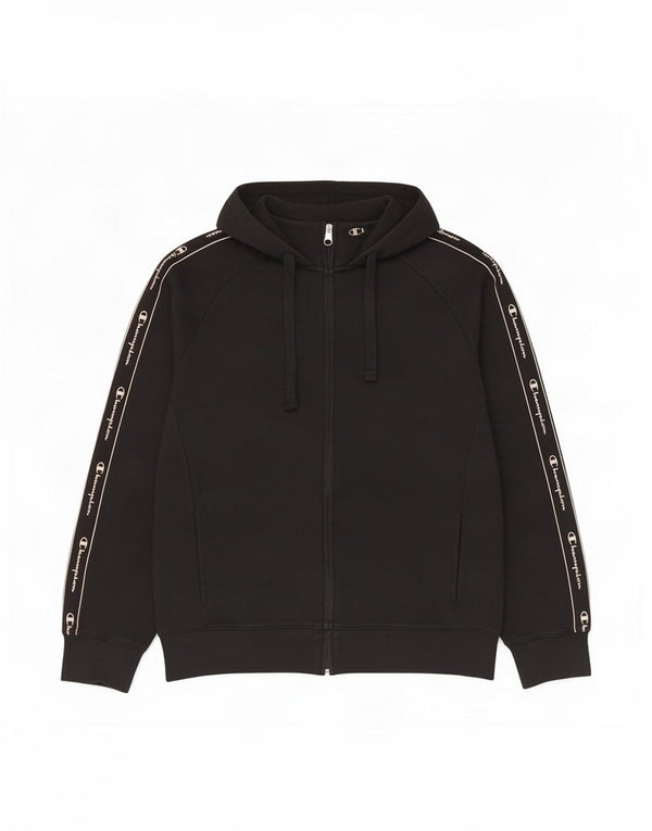Maglione con cappuccio e zip grafica da donna Champion UK 20 2XL cotone nero