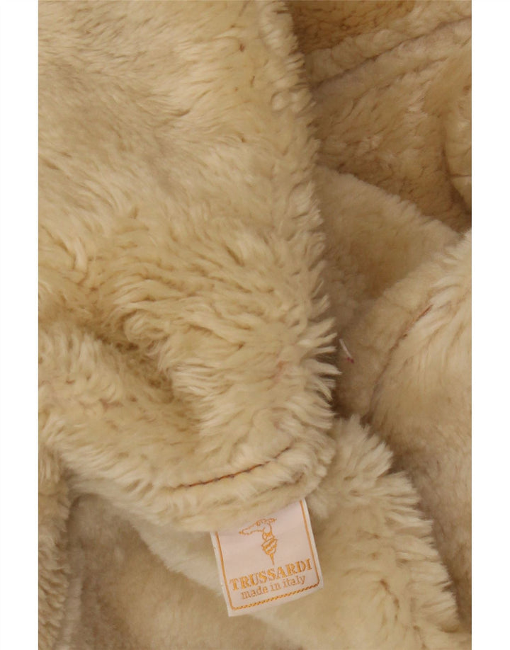 Cappotto Trussardi Donna Shearling UK 18 XL Pelle Beige