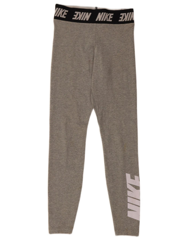 Leggings grafici da donna Nike UK 4 XS cotone color block grigio