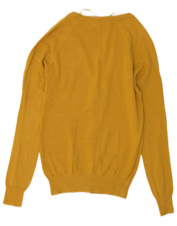 Maglione cardigan da donna Zara UK 12 cotone giallo medio