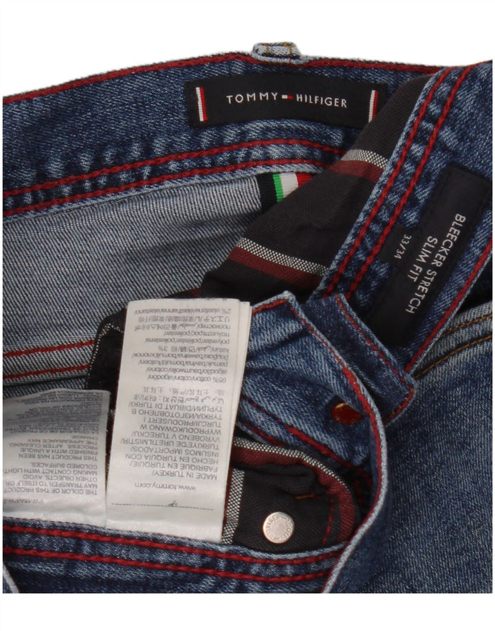 Tommy Hilfiger Uomo Bleecker Slim Jeans W33 L34 Cotone Blu