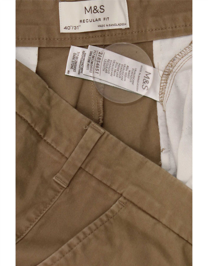 Pantaloni chino vestibilità regolare da uomo Marks & Spencer W40 L31 cotone beige