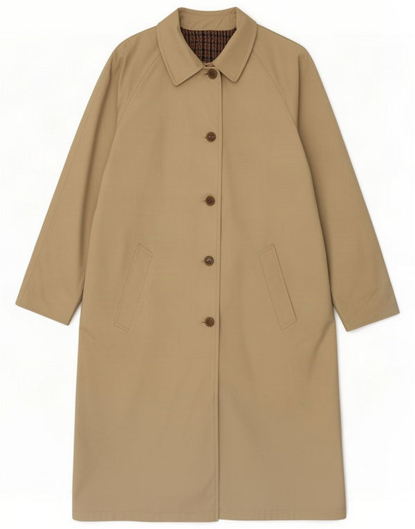 Vintage Womens Reversible Overcoat UK 12 Medium Beige Classic