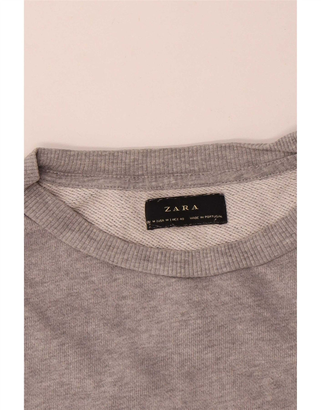 Felpa Zara da uomo in cotone mélange grigio medio
