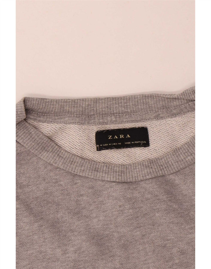Felpa Zara da uomo in cotone mélange grigio medio