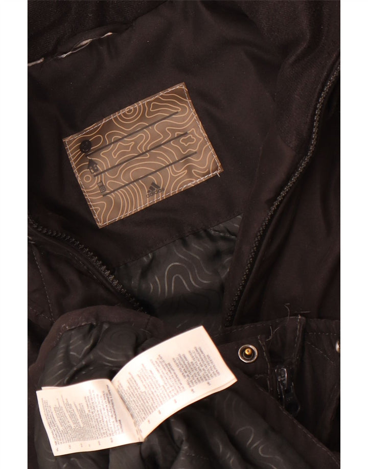 Giacca Parka con cappuccio da donna Adidas UK 14 medio nero poliestere