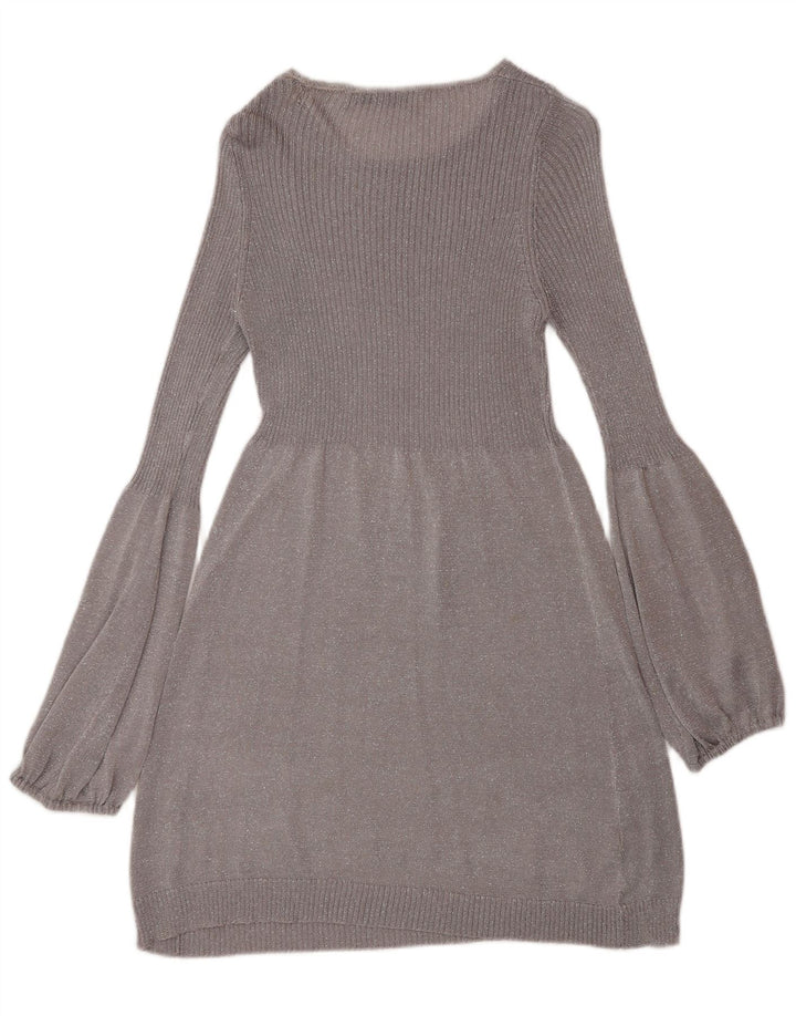 Abito maglione a maniche lunghe da donna Zara UK 12 Grigio medio