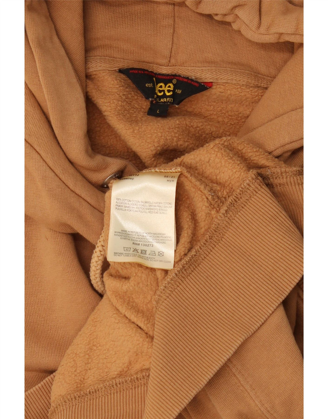 Maglione con cappuccio Lee da uomo dalla vestibilità regolare, grande, in cotone beige