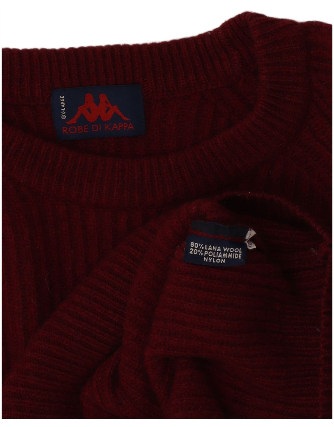 Maglione Kappa da uomo girocollo XL in lana bordeaux