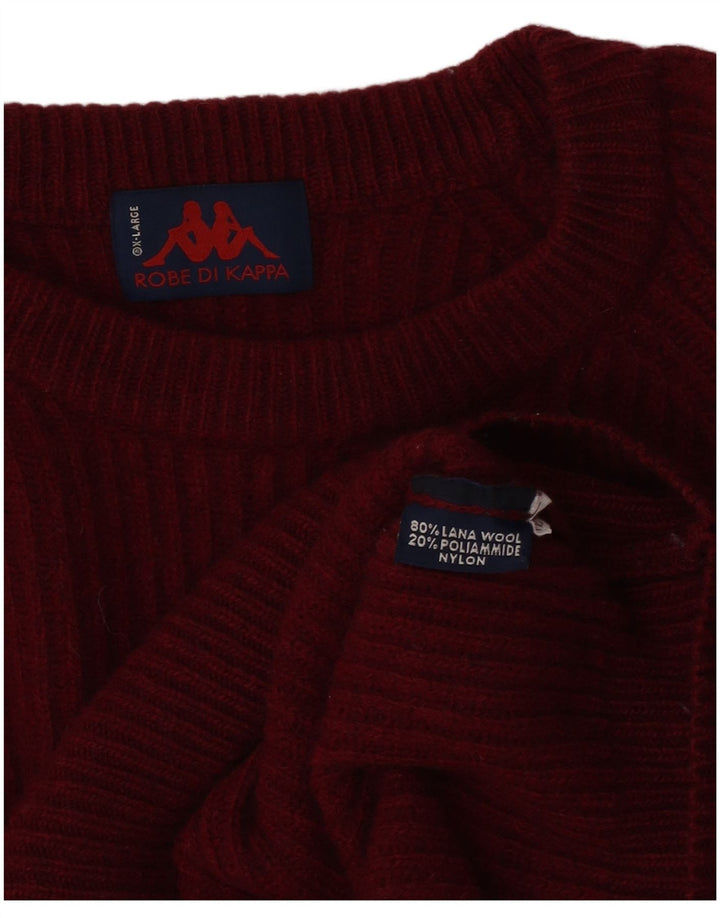 Maglione Kappa da uomo girocollo XL in lana bordeaux