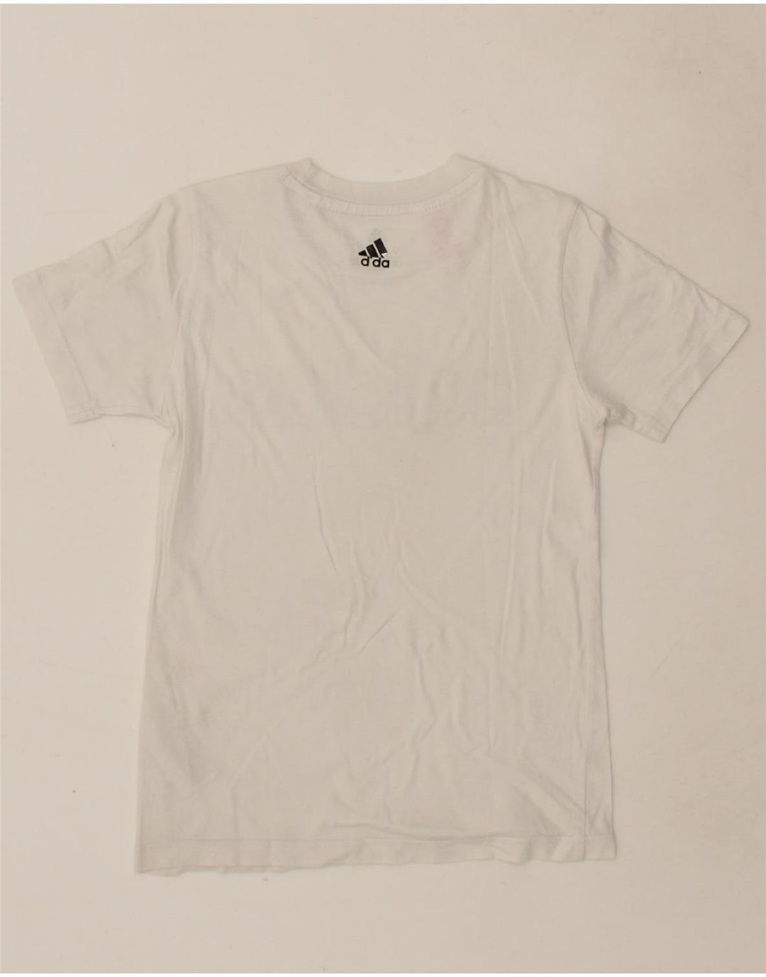 ADIDAS Boys Graphic T-Shirt Top 9-10 Years White Cotton Vintage Adidas and Second-Hand Adidas from Messina Hembry 